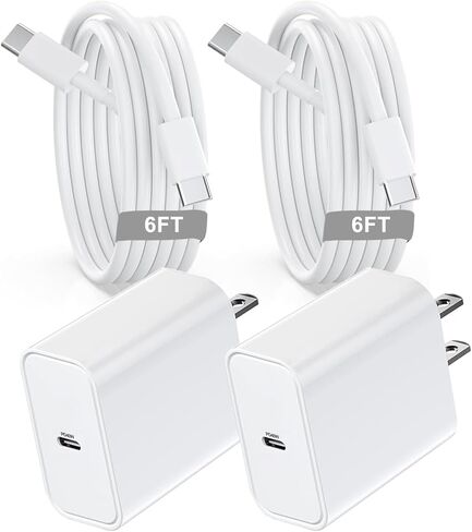 40W USB C Charger for Apple iPhone 17/16/15, 2Pack 6FT USB C to C Cord Cable&iPhone Charger Fast Charging Block for iPhone 17/17 Pro/17 Pro Max/Air/16/16E/16 Pro/16 Pro Max/16 Plus/15/15 Pro Max/iPad in Saudi Arabia