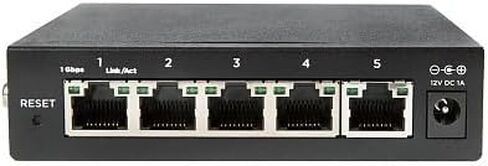 محول جيجابت صغير الحجم غير مُدار بخمسة منافذ (أسود، حافظة معدنية، واجهة RJ45) لسطح المكتب، وحدة تحكم الألعاب، الطابعة، الكمبيوتر المحمول in Saudi Arabia