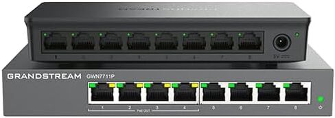 جراند ستريم GWN7711 | 8 منافذ جيجابت إيثرنت طبقة 2 لايت محول الشبكة المدارة | سطح المكتب/التثبيت على الحائط | حالة من البلاستيك in Saudi Arabia