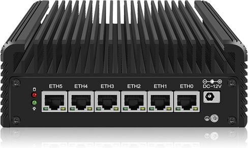 كمبيوتر جدار الحماية StoneStorm 2.5 جيجابت بدون مروحة، 6 منافذ i226-v LAN، كمبيوتر صغير Pentium Gold 8505 5-core 6-Threads، حتى 4.4 جيجا هرتز، يدعم العرض الثلاثي، 2 USB3.2 10 جيجابت في الثانية، Dual DDR4، M.2 NVMe*4، 2 SATA3.0 (8G/128G) in Kuwait