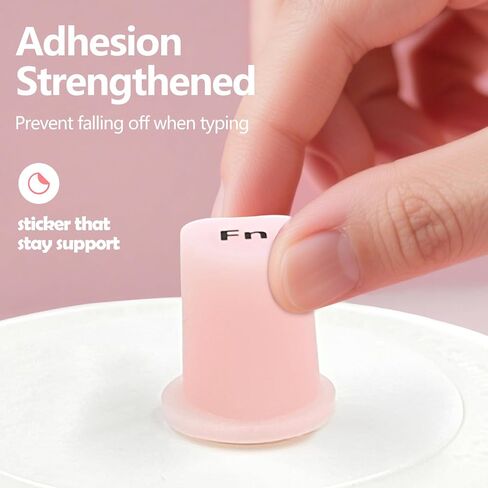 70 Pcs Raised Keyboard Stickers for Long Nails with Letters, Soft Silicone Keyboard Bubbles for Women,Reusable Adhesive Protective Type Long Nail Keyboard Stickers for Desktop-Pink in Saudi Arabia