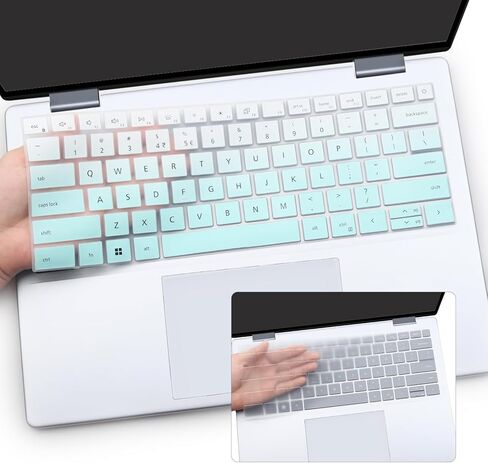 قطعتان من غطاء لوحة المفاتيح لجهاز 2025 2024 New Dell Inspiron 14 5440 5441 5445 7440 7441 7445 & Inspiron 16 7640، Inspiron Plus 14 7441 7440 & Plus 16 7640 كمبيوتر محمول بتصميم أمريكي - MGreen + Clear in Kuwait