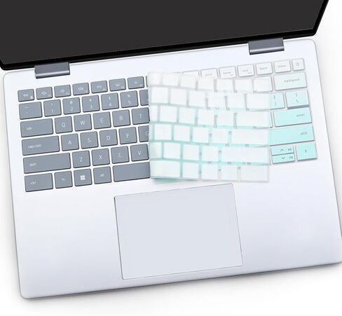 2 PCS Keyboard Cover for 2025 2024 New Dell Inspiron 14 5440 5441 5445 7440 7441 7445 & Inspiron 16 7640, Inspiron Plus 14 7441 7440 & Plus 16 7640 Laptop US Layout Protective Skin-MGreen+Clear in Kuwait
