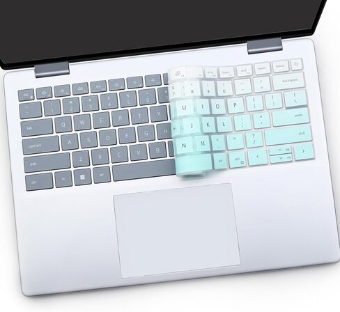 2 PCS Keyboard Cover for 2025 2024 New Dell Inspiron 14 5440 5441 5445 7440 7441 7445 & Inspiron 16 7640, Inspiron Plus 14 7441 7440 & Plus 16 7640 Laptop US Layout Protective Skin-MGreen+Clear in Kuwait