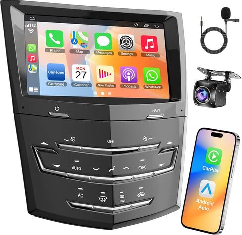 Android 13 Car Radio for Cadillac Escalade 2013-2020 Compatible with ATS XTS SRX, Support Wireless Carplay& Android Auto/Touch Screen/Bluetooth/Navigation/FM Radio/Heating Seat/WiFi/Air Control/DSP in Kuwait