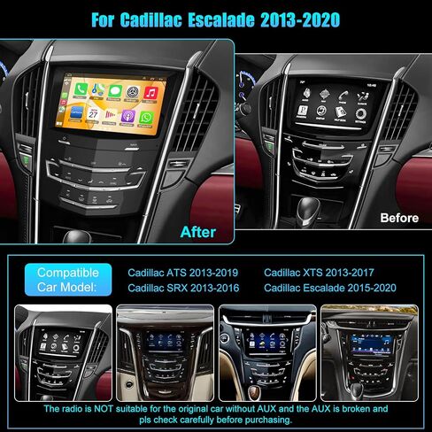 Android 13 Car Radio for Cadillac Escalade 2013-2020 Compatible with ATS XTS SRX, Support Wireless Carplay& Android Auto/Touch Screen/Bluetooth/Navigation/FM Radio/Heating Seat/WiFi/Air Control/DSP in Kuwait