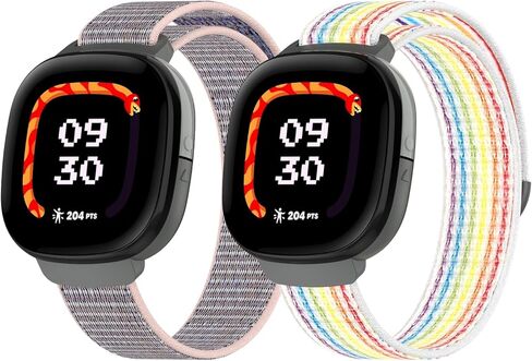 أربطة نايلون متوافقة مع Fitbit Google Ace LTE (2024) للأطفال، أشرطة بديلة رياضية قابلة للتنفس، سوار معصم ملون ناعم قابل للتعديل للأولاد والبنات in Kuwait
