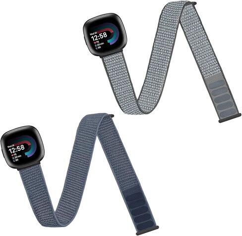 حزام كاحل/ذراع رياضي من النايلون متوافق مع Fitbit Versa 4/Fitbit Versa 3 /Fitbit Sense 2/Fitbit Sense Bands، حزام ذراع مجدول مرن من النايلون بديل لحزام الكاحل للنساء والرجال in Kuwait