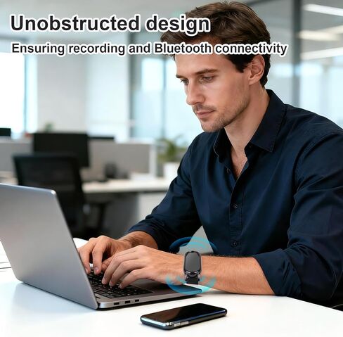 سوار معصم متوافق مع Plaud NotePin/NotePin S، حزام أسود من السيليكون قابل للتعديل يمكن ارتداؤه مع إغلاق آمن لملحق مسجل الصوت Note Pin AI in Kuwait