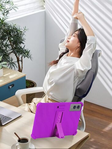 حافظة تابلت TECLAST T65 2025 مقاس 13.4 بوصة، حامل من السيليكون الناعم BOVUGAC قابل للتعديل مضاد للصدمات مناسب للأطفال لجهاز TECLAST T65 13.4 بوصة (أرجواني) in Kuwait