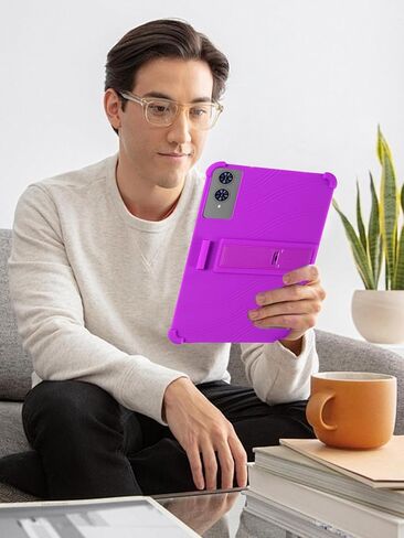 حافظة تابلت TECLAST T65 2025 مقاس 13.4 بوصة، حامل من السيليكون الناعم BOVUGAC قابل للتعديل مضاد للصدمات مناسب للأطفال لجهاز TECLAST T65 13.4 بوصة (أرجواني) in Kuwait