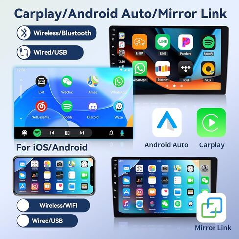 [4+64GB] Android 15 Car Stereo for Ford F150 2013 2014 with Wireless Carplay & Android Auto, 9'' Touch Screen Car Radio with Bluetooth Mirror Link WiFi GPS FM RDS EQ DSP SWC+Backup Camera in Saudi Arabia