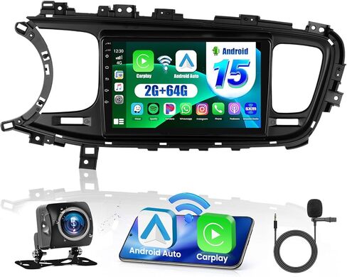 4G 128G for Kia Optima K5 2014 2015 Radio CarPlay 9" Incell Touchscreen Car Stereo Android 15 Android Auto Bluetooth 5.0 GPS WiFi 15UI Backup Camera in Saudi Arabia