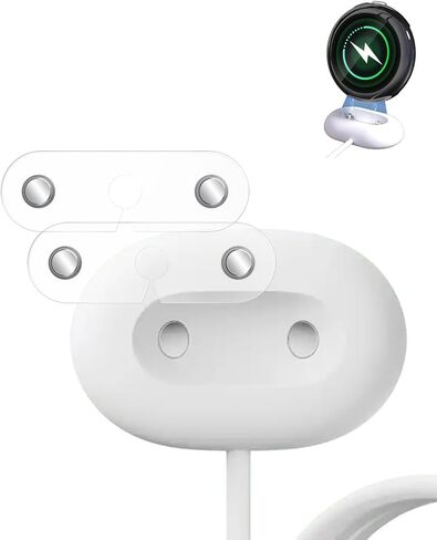 محول مساعد كابل الشاحن لساعة Google Pixel 4 41 مم/45 مم، شحن صديق للحافظة، تصميم شبه شفاف غير لامع، متوافق مع الشاحن الرسمي - [عبوة من قطعتين] in Kuwait