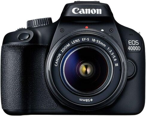 كاميرا Canon EOS 4000D / Rebel T100 DSLR مقاس 18-55 مم وعدسة 75-300 مم + حزمة ملحقات ZeeTech مع عبوتين من بطاقة ذاكرة SanDisk سعة 64 جيجابايت وحقيبة وحامل ثلاثي القوائم ومجموعة عدسات مقربة وعدسات عريضة الزاوية (متجددة) in Saudi Arabia