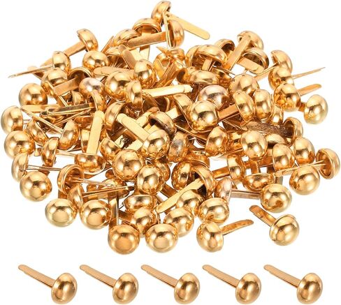 PATIKIL 6x12mm Mini Brads Paper Fasteners, 100 Pack Round Brads Fastener for DIY Crafting Projects Scrapbooking, Rose Gold in Saudi Arabia