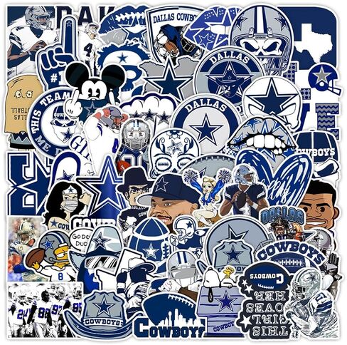 50 pcs Football Stickers Pack,Cowboy Decals for Phone Bottle Helmet Skateboard Etc.Waterproof Self-Adhesive Decals. in Saudi Arabia
