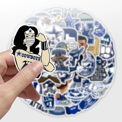 50 pcs Football Stickers Pack,Cowboy Decals for Phone Bottle Helmet Skateboard Etc.Waterproof Self-Adhesive Decals. in Saudi Arabia