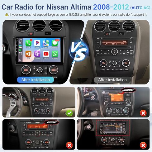 راديو سيارة Leadfan Android لسيارة Nissan Altima 2008-2012 Wireless Carplay & Android Auto، 9 بوصة IPS شاشة تعمل باللمس ستيريو سيارة في لوحة القيادة GPS بلوتوث FM واي فاي كاميرا احتياطية MirrorLink SWC 2G+32G in Kuwait