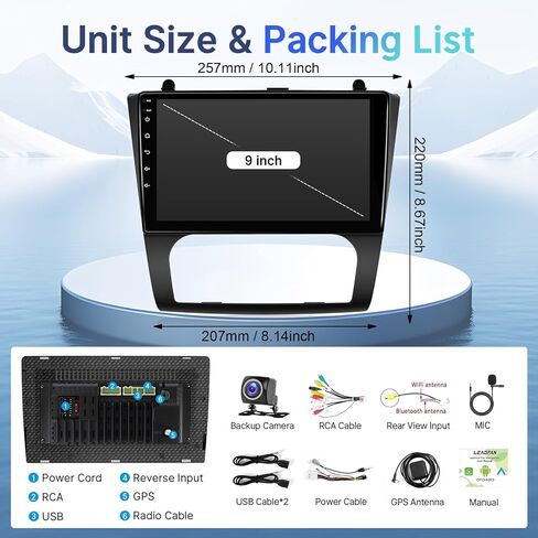 راديو سيارة Leadfan Android لسيارة Nissan Altima 2008-2012 Wireless Carplay & Android Auto، 9 بوصة IPS شاشة تعمل باللمس ستيريو سيارة في لوحة القيادة GPS بلوتوث FM واي فاي كاميرا احتياطية MirrorLink SWC 2G+32G in Kuwait