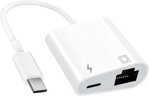 محول شبكة إيثرنت من النوع C إلى RJ45، موصل LAN محمول 2 في 1 USB C إلى RJ45 مع منفذ شحن، متوافق مع أجهزة USB C in Saudi Arabia