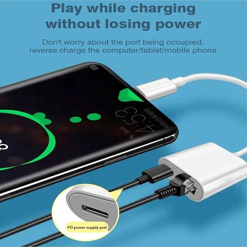 محول شبكة إيثرنت من النوع C إلى RJ45، موصل LAN محمول 2 في 1 USB C إلى RJ45 مع منفذ شحن، متوافق مع أجهزة USB C in Saudi Arabia