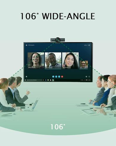 كاميرا ويب WYRESTORM Zoom المعتمدة AI 4K، تكبير رقمي 8X، FOV 106 درجة، تأطير تلقائي، إلغاء ضوضاء الميكروفونات المزدوجة، كاميرا ويب USB مثالية للاجتماعات والمؤتمرات والتعليم عن بعد والبث المباشر عالي الدقة in Kuwait