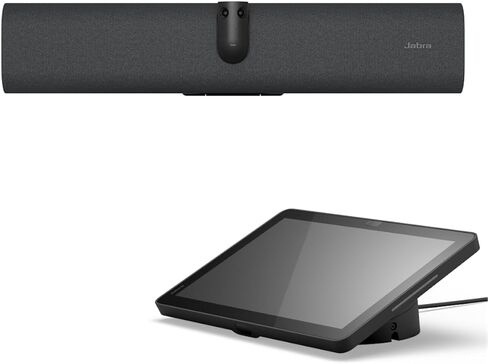 Jabra PanaCast 40 Video Bar System غرفة اجتماعات صغيرة جهاز فيديو Android ووحدة تحكم تعمل باللمس، نظام مؤتمرات مجال الرؤية 180 درجة مع ميكروفون ومكبرات صوت، معتمد لغرف التكبير، أسود in Kuwait