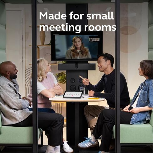 Jabra PanaCast 40 Video Bar System غرفة اجتماعات صغيرة جهاز فيديو Android ووحدة تحكم تعمل باللمس، نظام مؤتمرات مجال الرؤية 180 درجة مع ميكروفون ومكبرات صوت، معتمد لغرف التكبير، أسود in Kuwait