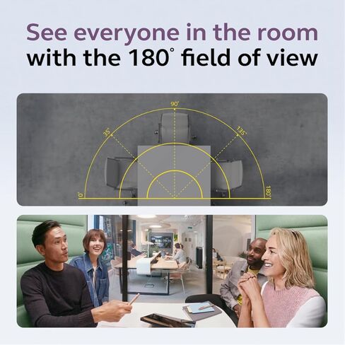 Jabra PanaCast 40 Video Bar System غرفة اجتماعات صغيرة جهاز فيديو Android ووحدة تحكم تعمل باللمس، نظام مؤتمرات مجال الرؤية 180 درجة مع ميكروفون ومكبرات صوت، معتمد لغرف التكبير، أسود in Kuwait