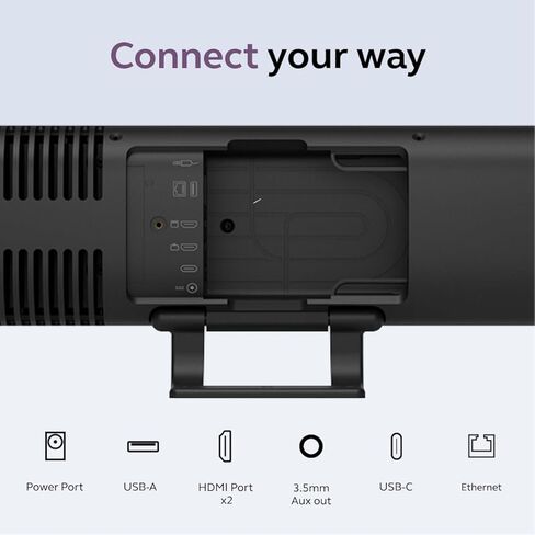 Jabra PanaCast 40 Video Bar System غرفة اجتماعات صغيرة جهاز فيديو Android ووحدة تحكم تعمل باللمس، نظام مؤتمرات مجال الرؤية 180 درجة مع ميكروفون ومكبرات صوت، معتمد لغرف التكبير، أسود in Kuwait