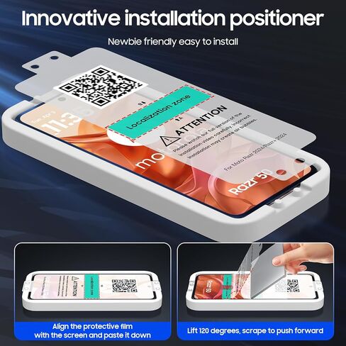for Motorola Razr 2025/ 2024 Screen Protectors, 2 Packs Inner Screen TPU Protective Film [Installation Kit] + 2 Packs Outer Screen Tempered Film, Ultra High Definition, Durable, Wrinkle Resistant, Scratch Resistant, Bubble Free, Newbie Friendly in Saudi Arabia