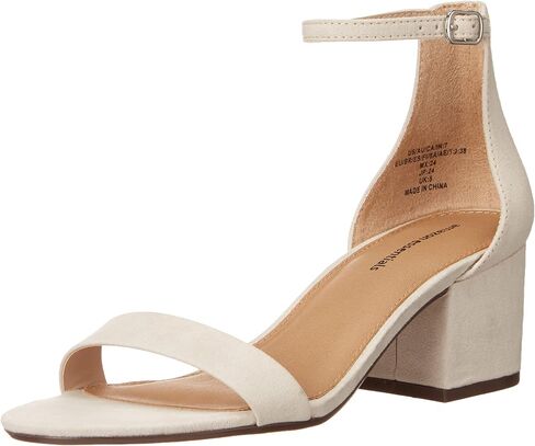 Amazon Essentials Women's Two Strap Heeled Sandal, Ivory, 7 in Kuwait