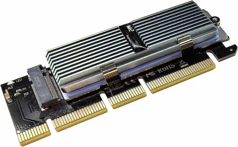M.2 NVMe SSD to PCIe X16 Adapter Card, Silvery White Aluminum Heatsink, Fixed Spring Plate, Thermal Silicone Cooling Solution in Saudi Arabia