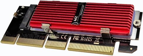 بطاقة محول M.2 NVMe SSD إلى PCIe X16، مبدد حراري من الألومنيوم الأحمر، لوحة زنبركية ثابتة، محلول تبريد حراري من السيليكون in Saudi Arabia
