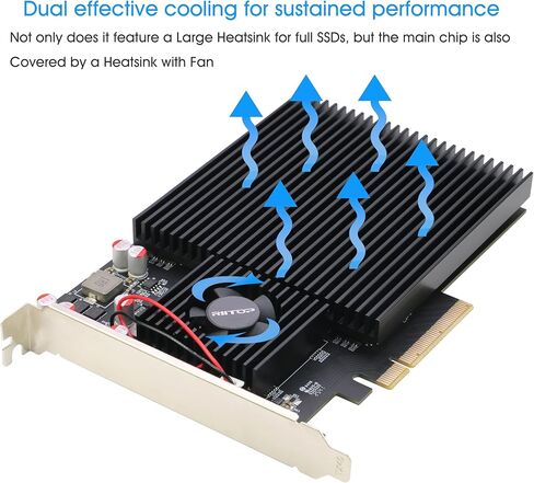 محول Quad NVMe PCIe، بطاقة RIITOP PCIe 3.0 x8 إلى 4X NVMe SSD لـ M.2 (مفتاح M) SSD 2280/2260/2242/2230 (متوافق مع اللوحة الأم غير المتشعبة) in Kuwait