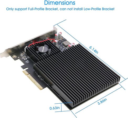 محول Quad NVMe PCIe، بطاقة RIITOP PCIe 3.0 x8 إلى 4X NVMe SSD لـ M.2 (مفتاح M) SSD 2280/2260/2242/2230 (متوافق مع اللوحة الأم غير المتشعبة) in Kuwait