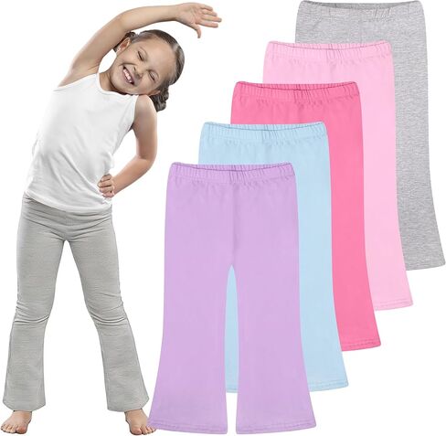 FEQO Toddler Girl Flare Pants Baby Girl Cotton Leggings Bell Bottoms Size 18M-5T in Saudi Arabia