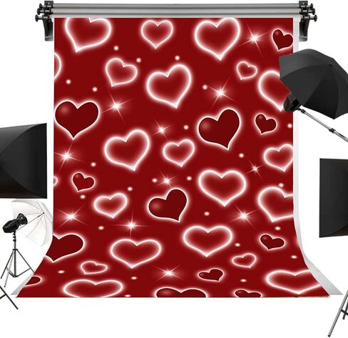 Early 2000s Photography Backdrop 5x7FT Red Heart Valentine Day Photo Background Sweet 16 18th 21th 30th Women Birthday Party Decorations Selfile Wall Decor in Saudi Arabia