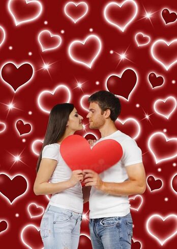 Early 2000s Photography Backdrop 5x7FT Red Heart Valentine Day Photo Background Sweet 16 18th 21th 30th Women Birthday Party Decorations Selfile Wall Decor in Saudi Arabia