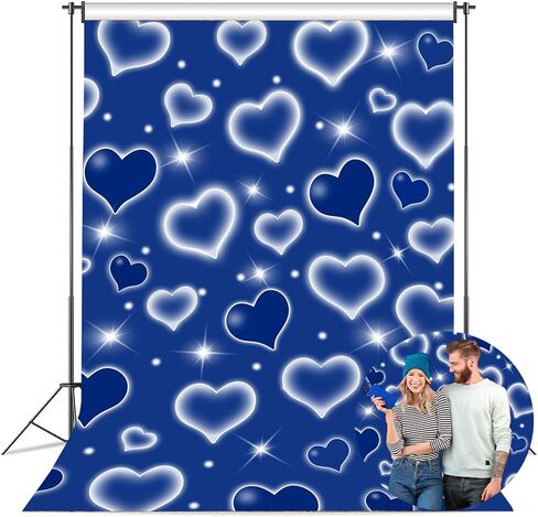 Early 2000s Photography Backdrop 5x7FT Red Heart Valentine Day Photo Background Sweet 16 18th 21th 30th Women Birthday Party Decorations Selfile Wall Decor in Saudi Arabia