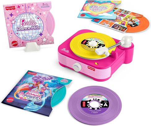 Fisher-Price Musical Toy Deluxe Rockin’ Record Player Pretend Turntable with 6 Albums for Preschool Play Plus Bonus Exclusive Holiday Album Kids Ages 3+ Years (Amazon Exclusive) in Saudi Arabia