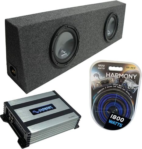 Harmony Audio Universal Standard Cab Truck Harmony Bundle R124 صندوق فرعي مزدوج مقاس 12 بوصة وHA-A400.1 أمبير in Kuwait