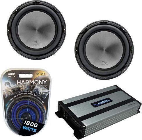 Harmony Audio (2 HA-A152 Car Stereo Alloy Series 15" Sub 1500W Subwoofer Bundle with HA-A800.1 Amplifier & Amp Kit in Saudi Arabia