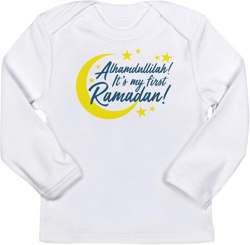 تي شيرت CafePress It's My First Ramada بأكمام طويلة للرضع، تي شيرت لطيف بأكمام طويلة للأطفال الرضع in Kuwait