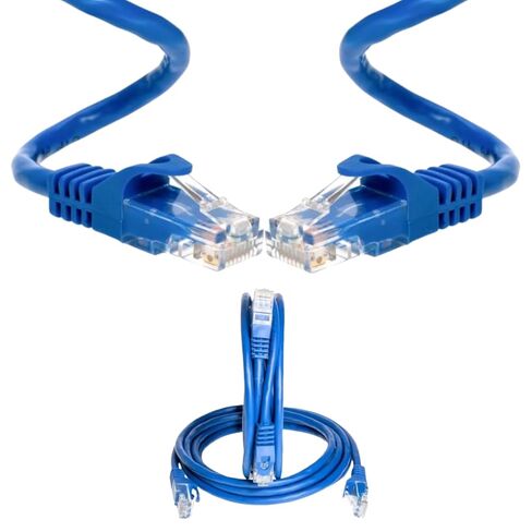 كابل تصحيح شبكة إيثرنت SATMAXIMUM Cat6 بسرعة 550 ميجا هرتز جيجابت للإنترنت، بدون مشبك للكمبيوتر الشخصي والكمبيوتر المحمول والمودم والموجه ووحدات التحكم - المنزل والمكتب، أزرق (15 قدم) in Kuwait
