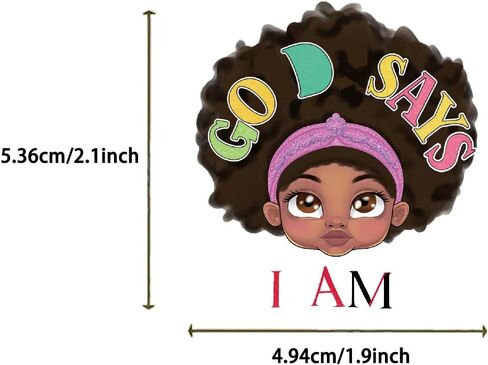 50 Pieces Black Girls Stickers Magic Girl Decal Self Affirmation for Laptop Water Bottles Skateboard Graffiti,Unique Worthy Trendy Waterproof Vinyl Stickers for Women (Black) in Saudi Arabia