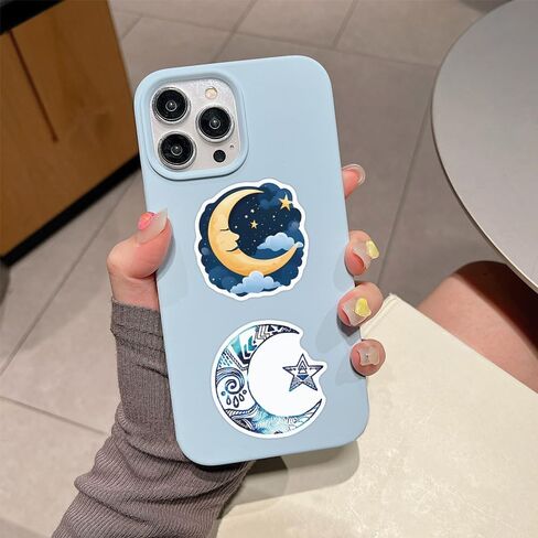 55Pcs Moon and Star Stickers, Decals Vinyl Waterproof Stickers for Water Bottle Laptop Luggage Helmet Skateboard Snowboard Guitar Scrapbook Phone Gifts for Teens Girls Kids Adult(Moon Star) in Saudi Arabia