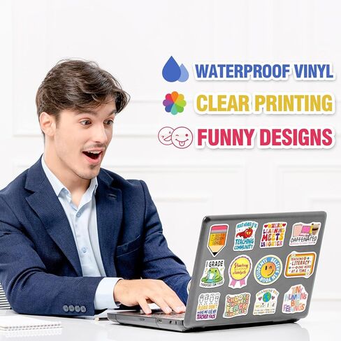 200 قطعة من ملصقات المعلم المضحكة من SigyoJeom، ملصقات فينيل اقتباس للمعلم مقاومة للماء لمجلة مخطط زجاجة المياه للكمبيوتر المحمول، هدايا تقدير المعلم بالجملة لزملاء العمل البالغين in Kuwait