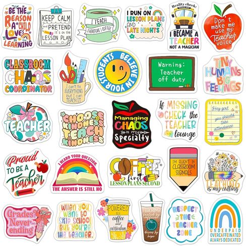 200 قطعة من ملصقات المعلم المضحكة من SigyoJeom، ملصقات فينيل اقتباس للمعلم مقاومة للماء لمجلة مخطط زجاجة المياه للكمبيوتر المحمول، هدايا تقدير المعلم بالجملة لزملاء العمل البالغين in Kuwait
